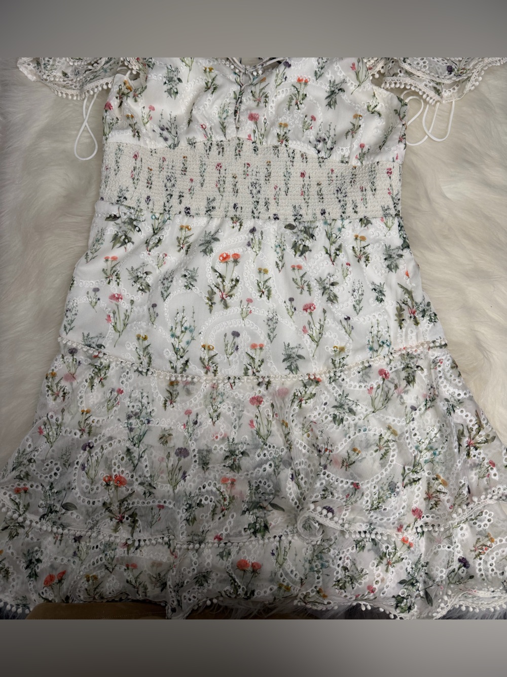 Hartford smocked bustier tiered mini dress - Picture 4 of 4